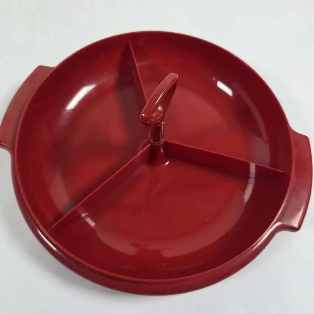 VTG Tupperware Red Suzette Relish Condiment Caddy 608-2 w/ Lid 229-27